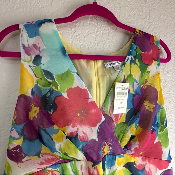 Coldwater Creek Multicolor Floral Tea Party Dress Size 16 Garden Spring Feminine - Picture 8 of 9